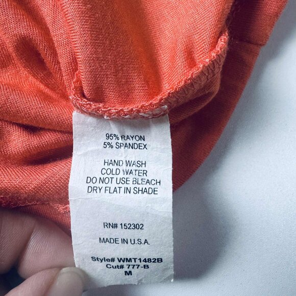 Wasabi + Mint Coral V-Neck Cropped Tee – Size M - Picture 6 of 6